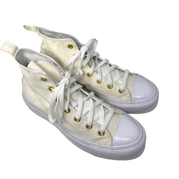 Converse Ctas Lift Casual Sneaker Platform White High Women Custom 172580C-WWWWG - Picture 3 of 10